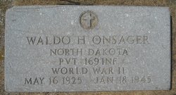 Private Waldo H Onsager grave marker photo