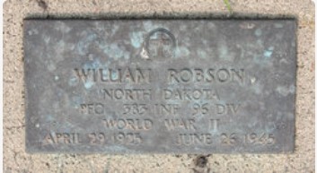 Private First Class William Robson grave marker photo