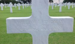 Technical Sergeant William L Thomas cross grave marker photo