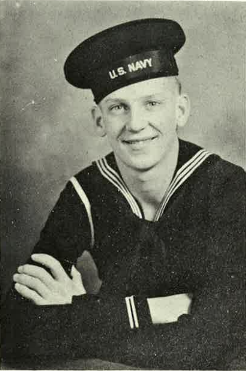 Signalman Third Class Willis Eugene Gentz in uniform sitting photo
