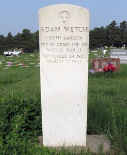 Private First Class Adam Wetch grave marker photo