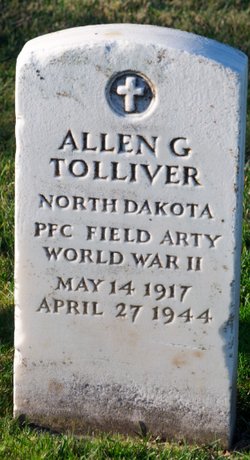 Private First Class Allen G Tolliver grave marker photo