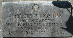 Private First Class Ambrose P Mozinski grave marker photo