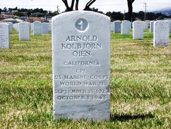 Corporal Arnold K Oien grave marker photo
