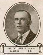 Vintage oval portrait of Private William J. Blair from Langdon, North Dakota.