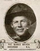 Vintage oval portrait of Private Bennie Bothun from Sherwood, North Dakota.