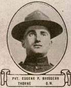 Vintage oval portrait of Private Eugene P. Brosseur from Thorne, North Dakota.
