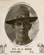 Vintage oval portrait of Private W. S. Brown from Charlson, North Dakota.