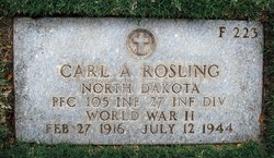 Private First Class Carl A Rosling grave marker photo