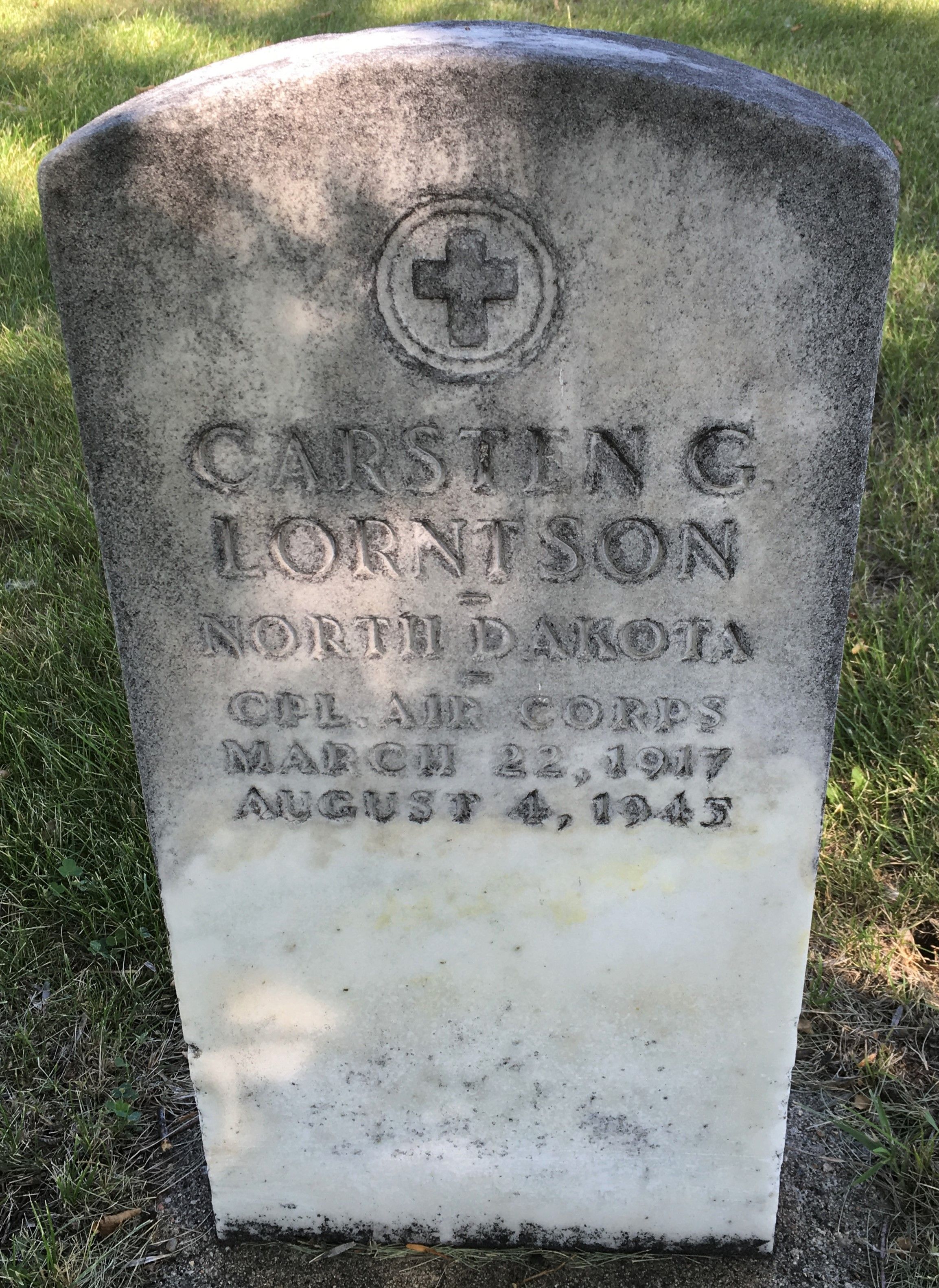 Corporal Carsten G Lorntson grave marker photo