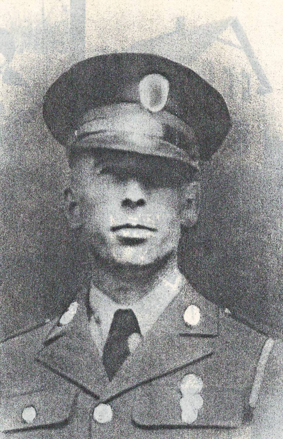 Technical Sergeant Chester B Henderickson in uniform head and shoulder photo