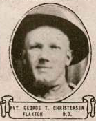 Vintage oval portrait of Private George T. Christensen from Flaxton, North Dakota.