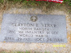 Private First Class Clayton E Verke grave marker photo