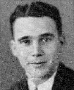 Captain Clyde Roy Huddleson in civilian clothes black and white photo