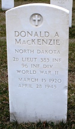 Second Lieutenant Donald A MacKenzie grave marker photo