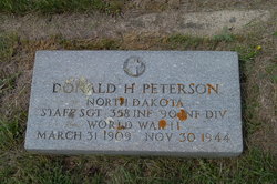 Staff Sergeant Donald H Peterson grave marker photo