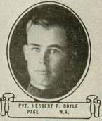 Vintage oval portrait of Private Herbert F. Doyle from Page, North Dakota.