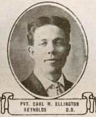 Vintage oval portrait of Private Carl W. Ellington from Reynolds, North Dakota.