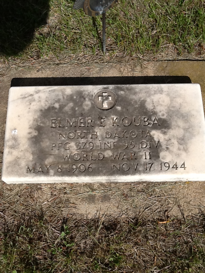 Private First Class Elmer E Kouba grave marker photo