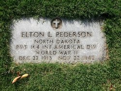Private Elton L Pederson grave marker photo