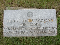 Private Ernest P Sczesny grave marker photo
