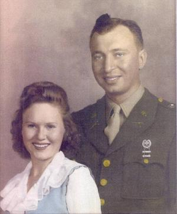 Second Lieutenant Ervin H Rybnicek in uniform with wife photo