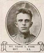 Vintage oval portrait of Private Eugene V. Evans from Mott, North Dakota.