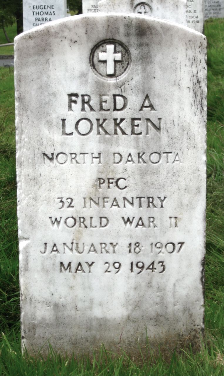 Private First Class Fred A Lokken grave marker photo