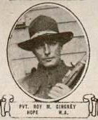 Vintage oval portrait of Private Roy M. Gingrey from Hope, North Dakota.