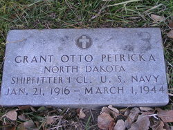 Shipfitter First Class Grant O Petricka grave marker photo
