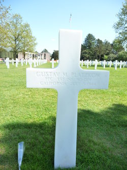 Private First Class Gustav M Platzkow cross grave marker photo