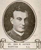 Vintage oval portrait of Corporal John M. Hafner from Wahpeton, North Dakota.