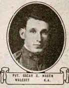 Vintage oval portrait of Private Oscar G. Hagen from Walcott, North Dakota.