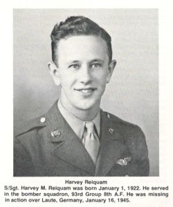 Staff Sergeant Harvey M Reiquam in uniform head and shoulder photo