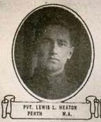 Vintage oval portrait of Private Lewis L. Heaton from Perth, North Dakota.