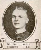 Vintage oval portrait of Private Carl J. Heille from Casselton, North Dakota.