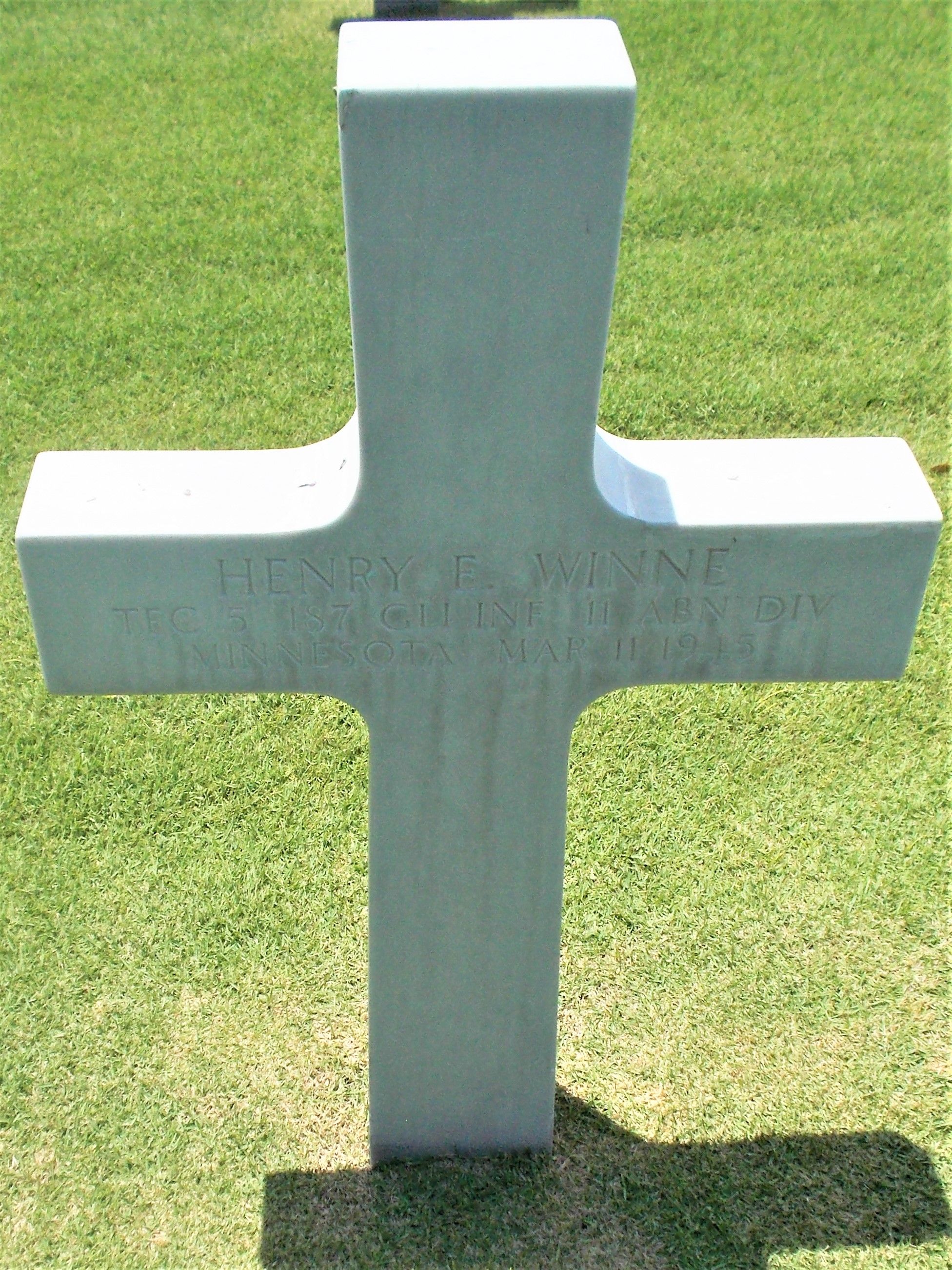 Technician Fifth Grade Henry E Winne cross grave marker photo