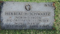 Private First Class Herbert H Schwartz grave marker photo