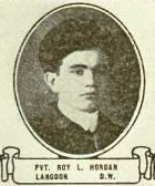 Vintage oval portrait of Private Roy L. Horgan from Langdon, North Dakota.
