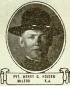 Vintage oval portrait of Private Henry O. Housen from McLeod, North Dakota.