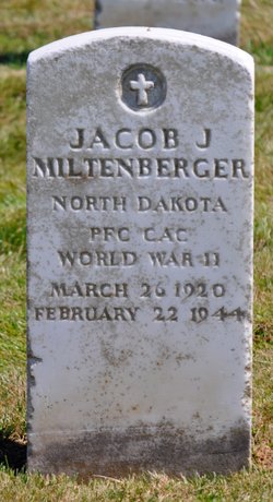 Private First Class Jacob J Miltenberger grave marker photo