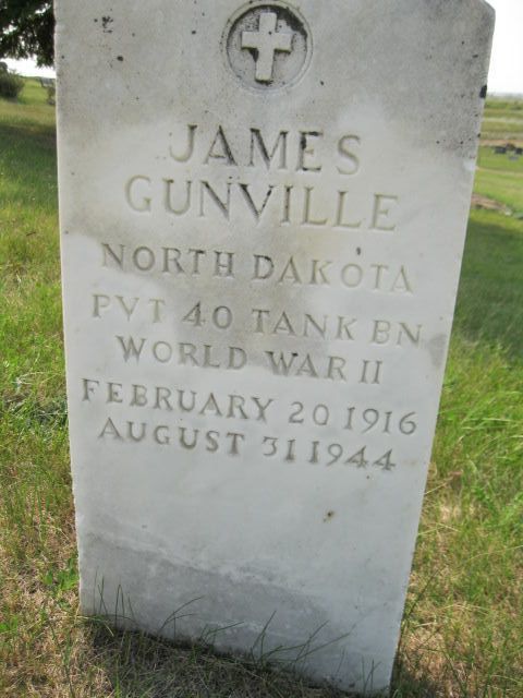 Private James Gunville grave marker photo