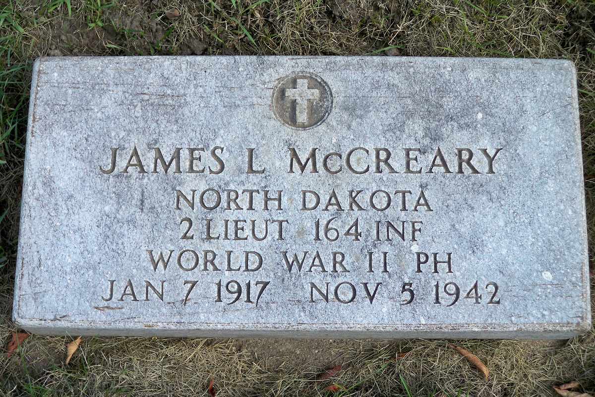 Second Lieutenant James L McCreary grave marker photo