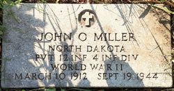 Private John O Miller grave marker photo