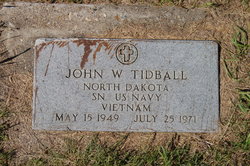 Picture of John Tidball's grave marker.