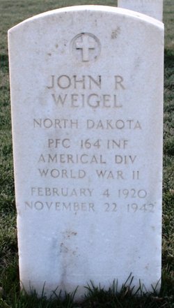 Private First Class John R Weigel grave marker photo