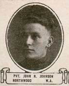 Vintage oval portrait of Private John H. Johnson from Northwood, North Dakota.