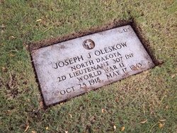 Second Lieutenant Joseph J Oleskow grave marker photo