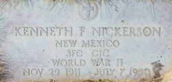 Photo of Kenneth Nickerson's grave marker.
