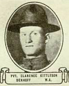 Private Clarence Kittleson in uniform head and shoulder photo